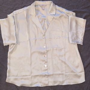 H&M Silk Pajama Style Button Up Blouse